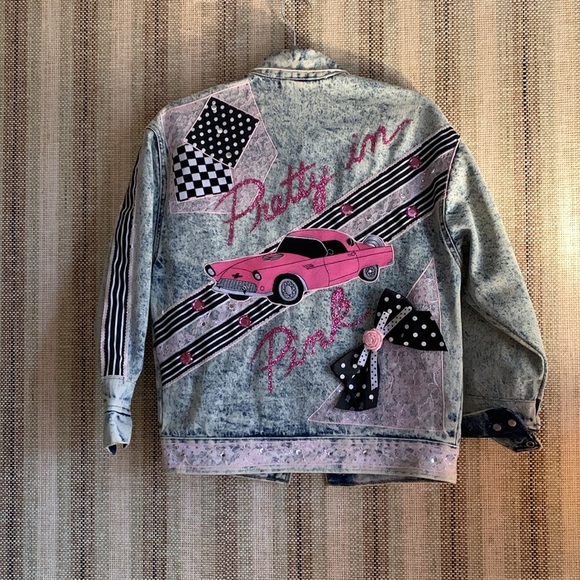 VINTAGE Tickle Me! New York Denim Jacket Y2K White Washed Women’s Style Coat - Picture 5 of 6